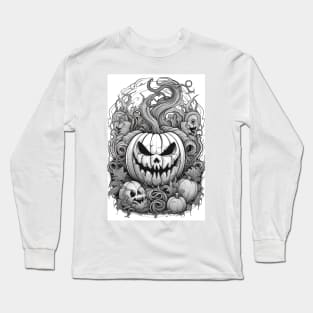 scary pumpkin with friends Long Sleeve T-Shirt